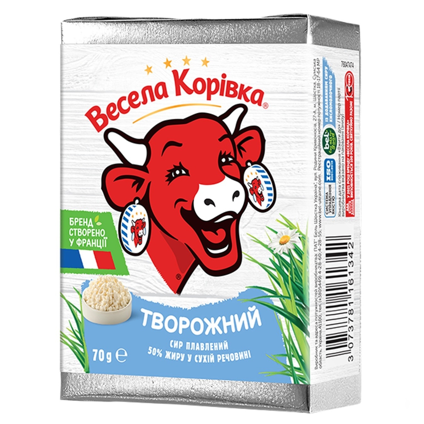 

Сыр плавленый Веселая коровка Творожный 50% 70г