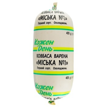 Ковбаса Кожен день Міська №1 варена перший сорт 435г - купити, ціни на - фото 1