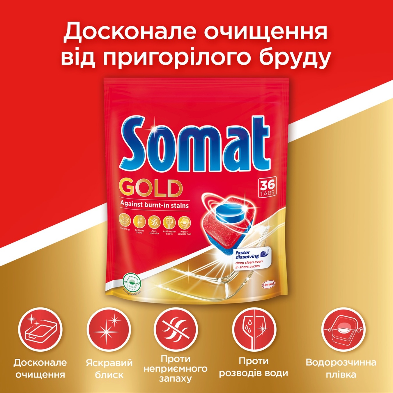 

Таблетки для посудомоечной машины Somat Gold 36шт