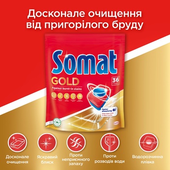 Somat Giga Plus Gold Dishwasher Pills 100pcs - buy, prices for Auchan - photo 4