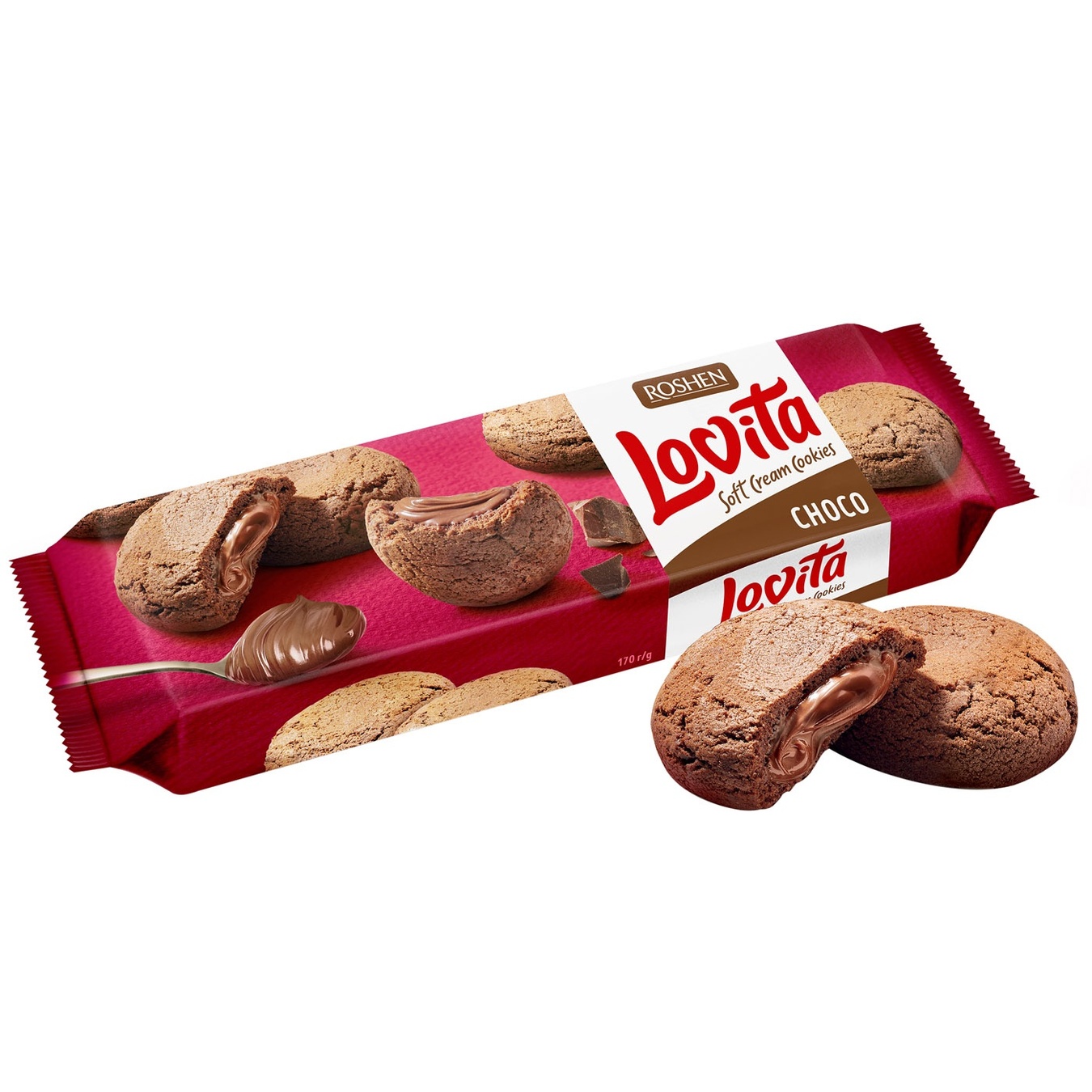 

Печенье Roshen Lovita Soft Cream с шоколадной начинкой 170г
