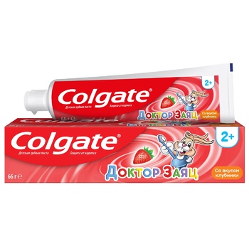 Детская зубная паста Colgate Доктор Заяц со вкусом клубники 50мл - купить, цены на NOVUS - фото 1