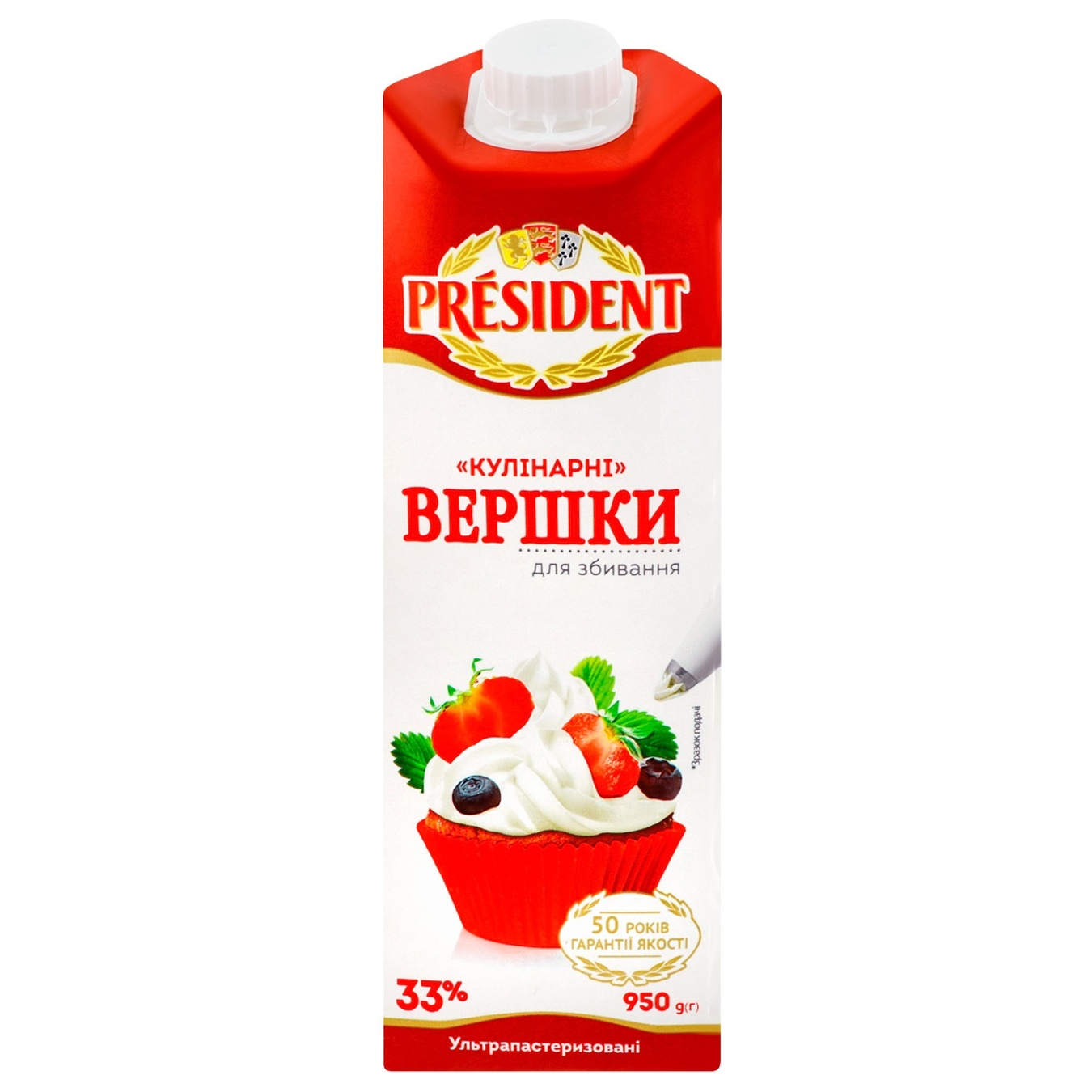 

Сливки President Кулинарные ультрапастеризованные 33% 950г