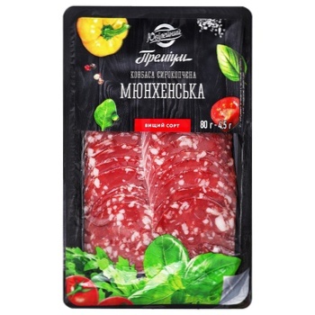 Yuvileynyy Premium Munich Raw-smoked Sausage 80g - buy, prices for Auchan - photo 1