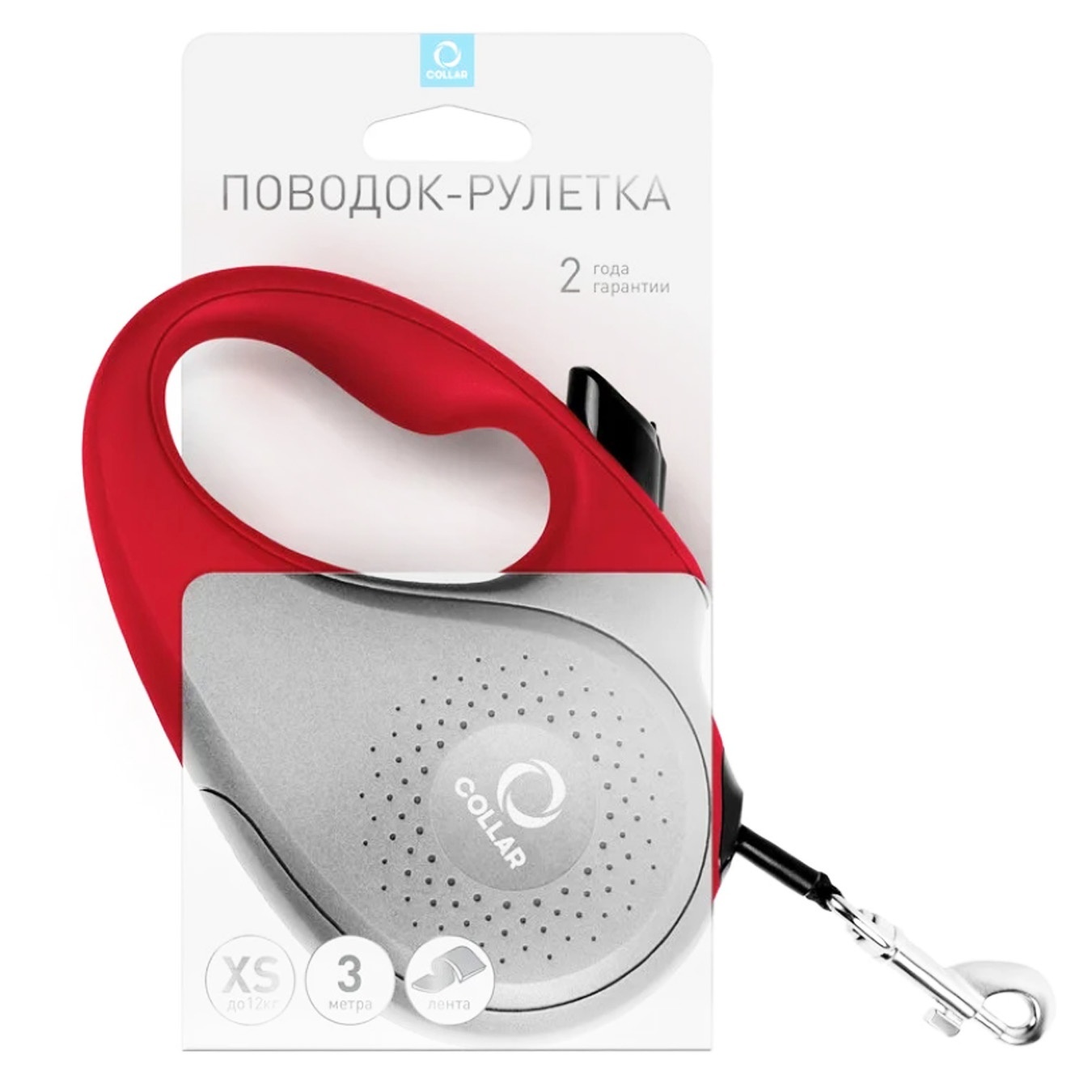

Поводок-рулетка Collar красная для собак до 12кг XS 3м