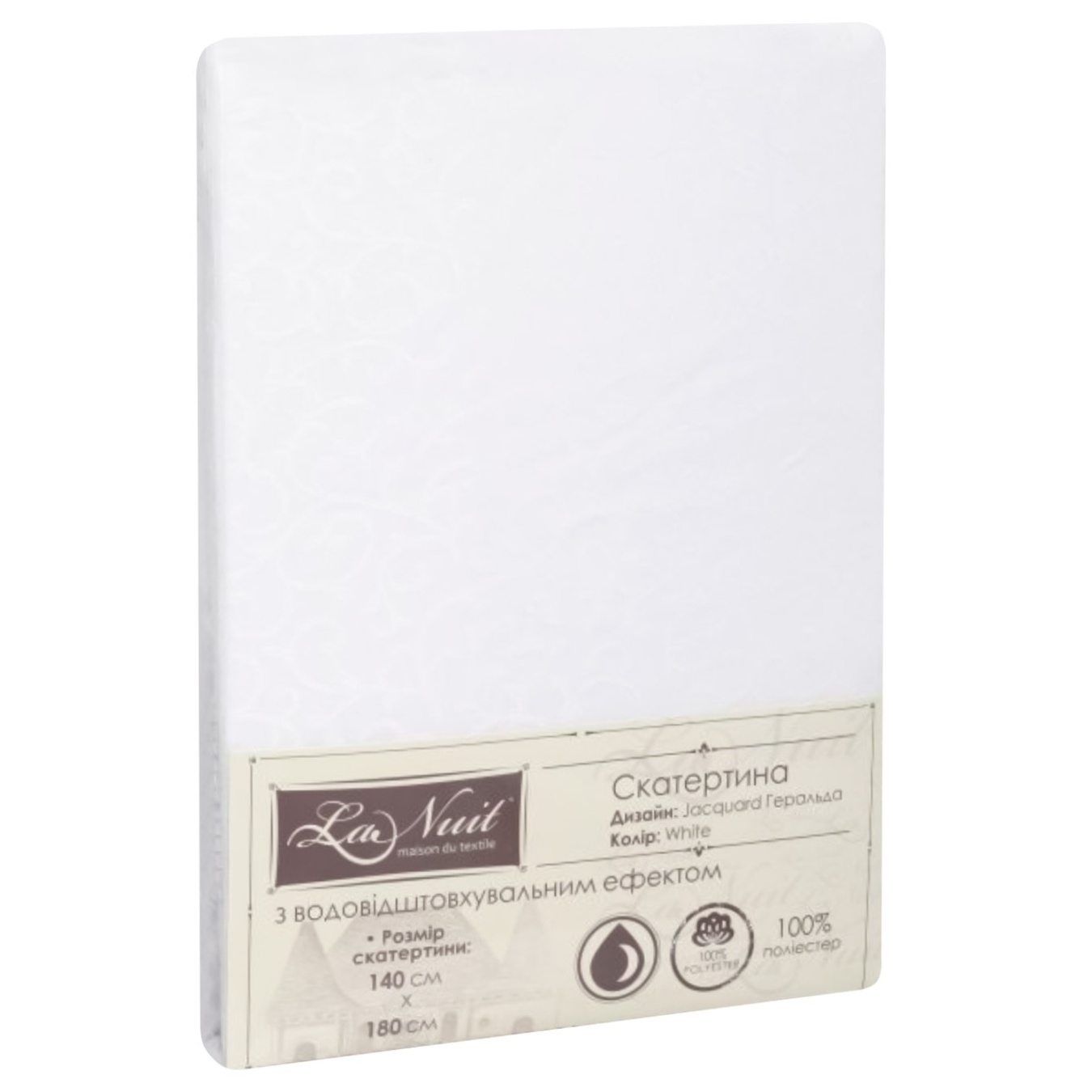 

Скатерть La Nuit Jacquard White Waterproof Геральда 140x180см