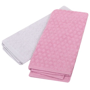 La Nuit Aurora Gray-Pink Kitchen Towels Set 2pcs 40x60cm - buy, prices for - photo 1