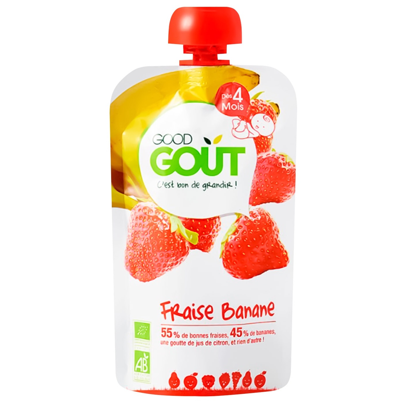 

Пюре детское Good Gout клубника-банан органическое 120г