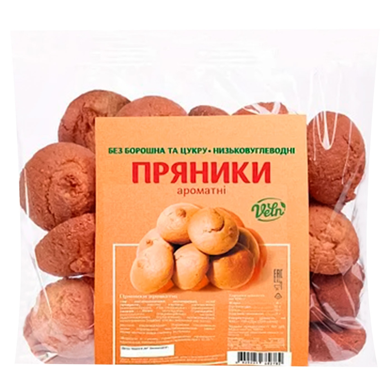 

Пряник Велн 100г Ароматний без борошна без цукру низьковуглеводний