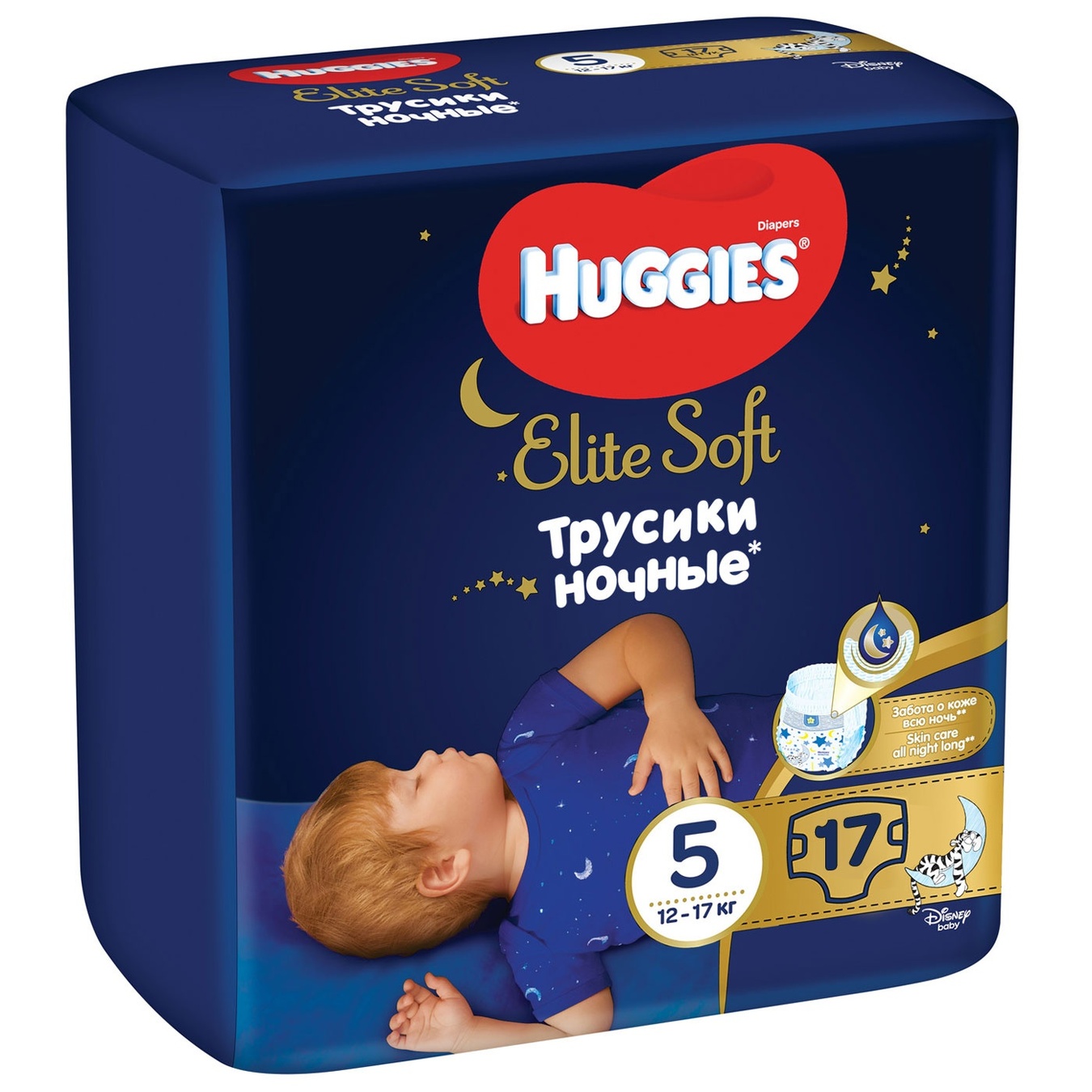 

Подгузники-трусики Huggies Elite Soft Overnights Pants 5 ночные 12-17кг 17шт