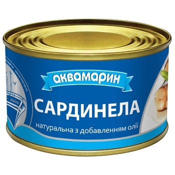 Сардинелла Аквамарин натуральна з добавленням олії 240г - купити, ціни на Auchan - фото 1