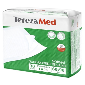 Пелюшки TerezaMed Normal одноразові 60*90см 30шт - купити, ціни на Auchan - фото 1