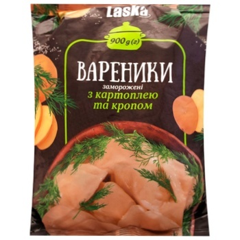 Вареники Laska с картофелем и укропом 900г - купить, цены на Auchan - фото 1