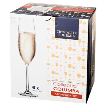 Bohemia Columba Glass Set for Champagne 260ml 6pcs - buy, prices for - photo 1