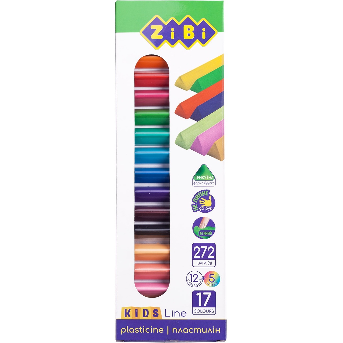 

Пластилин Zibi Kids Line 17 цветов 272г