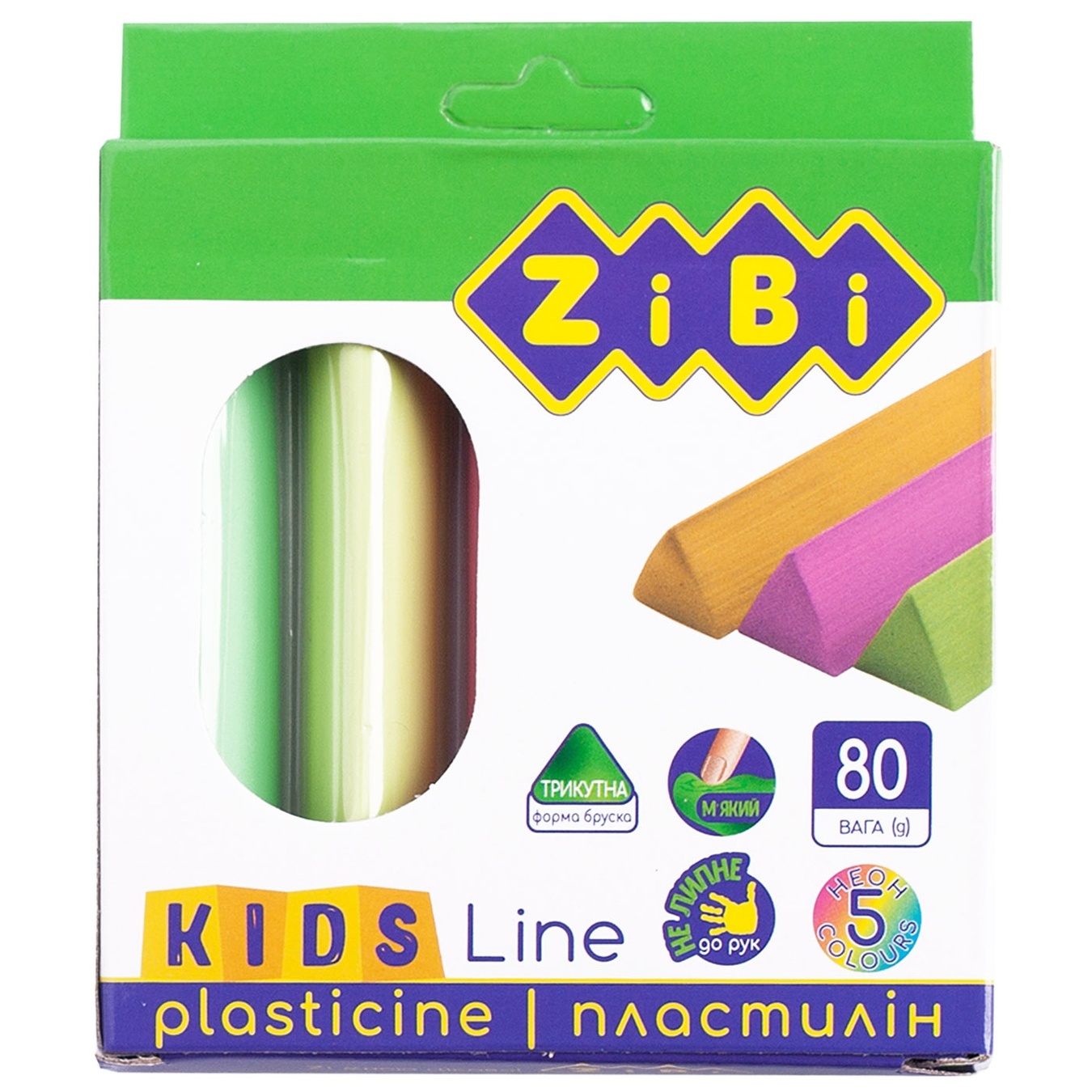 

Пластилин Zibi Kids Line 5 цветов 80г