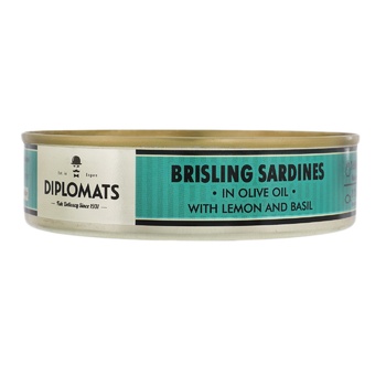 Diplomats Sardine Smoked in Olive Oil with Lemon and Basil 160g - buy, prices for COSMOS - photo 1