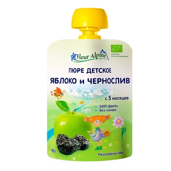Пюре Fleur Alpine яблоко и чернослив 90г - купить, цены на КОСМОС - фото 1