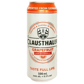 Clausthaler Grapefruit Non-alcoholic Beer 0.5l - buy, prices for Za Raz - photo 1