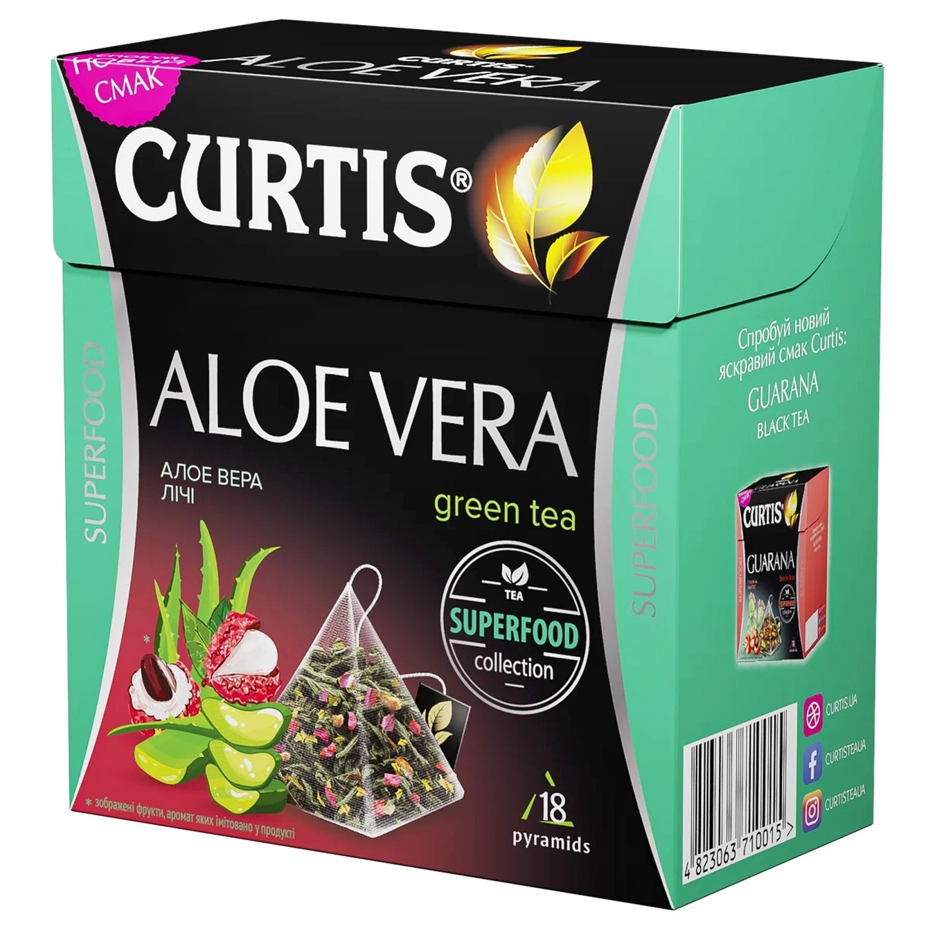 

Чай зеленый Curtis Aloe Vera в пирамидках 18шт
