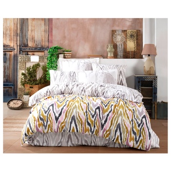 Hobby Poplin Barbara Mustard Bedding Set 200х220 2х50х70cm