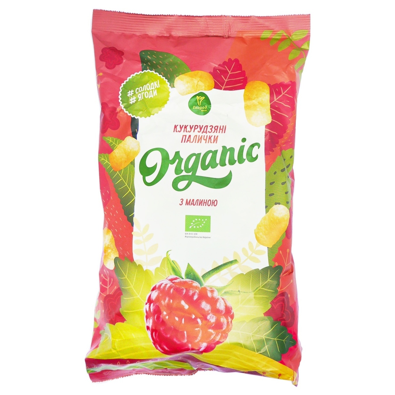 

Кукурузные палочки Екород Organic с малиной 70г