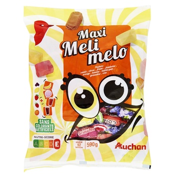 Конфеты Ашан Maxi Meli-Melo жевательные 590г - купить, цены на Auchan - фото 1