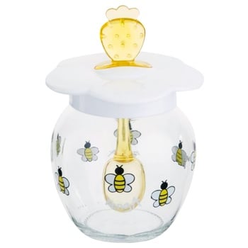 Renga Glass Jar for Honey and Jam with Spoon and Lid 370ml - buy, prices for Tavria V - photo 1