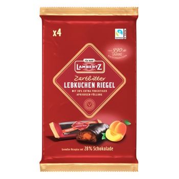 Lambertz Gingerbread Bars with Apricot Filling in Chocolate 160gg - buy, prices for - photo 1