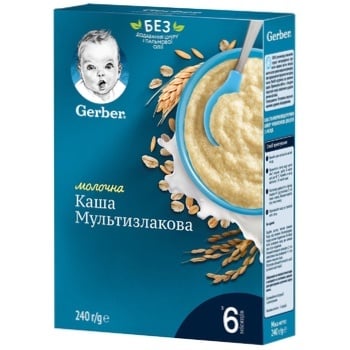 Каша Gerber молочна мультизлакова для дітей з 6 місяців 240г - купити, ціни на METRO - фото 1