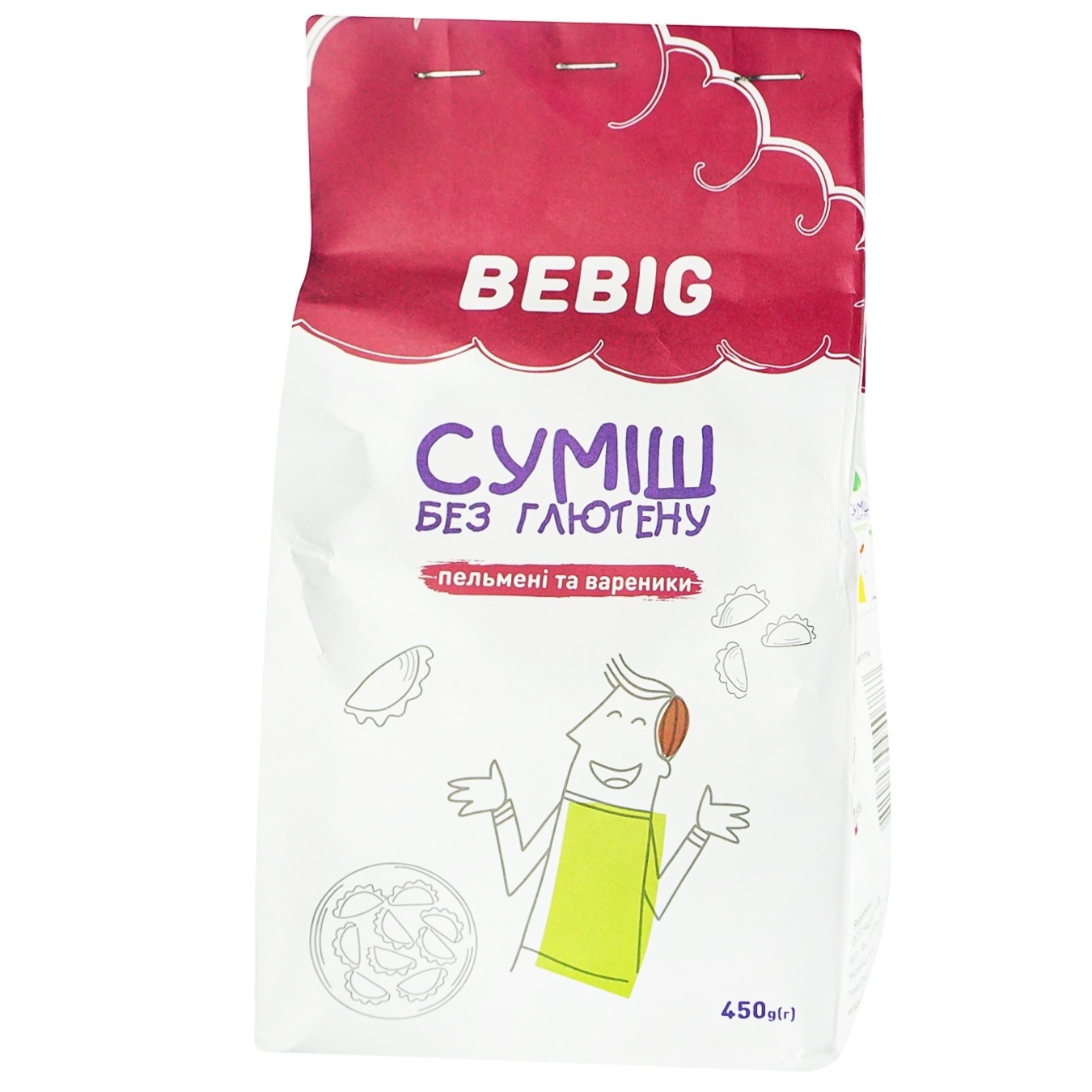 

Смесь для выпечки BeBig Пельмени и вареники без глютена 450г