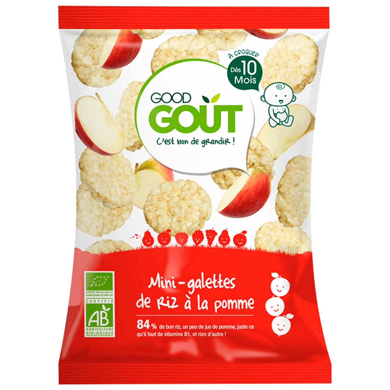 

Коржі рисові Гуд Гут 40г міні з яблуком м/у Органік