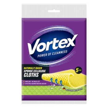 Салфетки Vortex для уборки губчатые 5шт - купить, цены на - фото 2