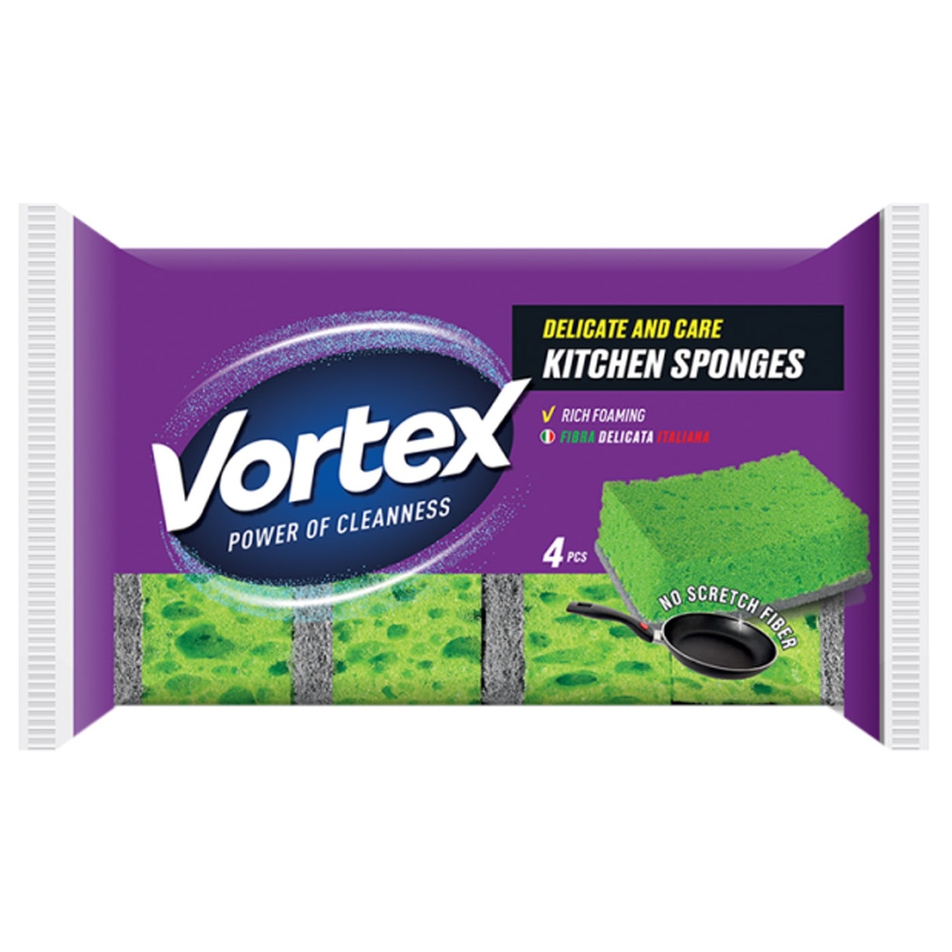 

Губка для деликатных поверхностей Vortex 4шт