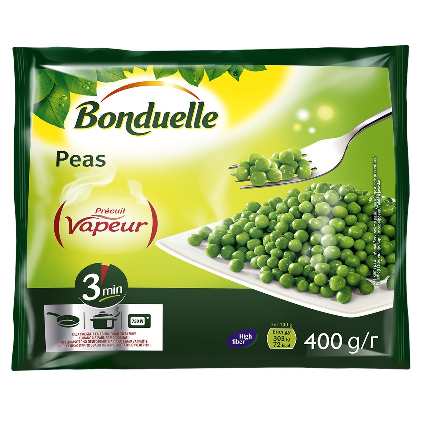 

Горошек зеленый Bonduelle на пару замороженный 400г