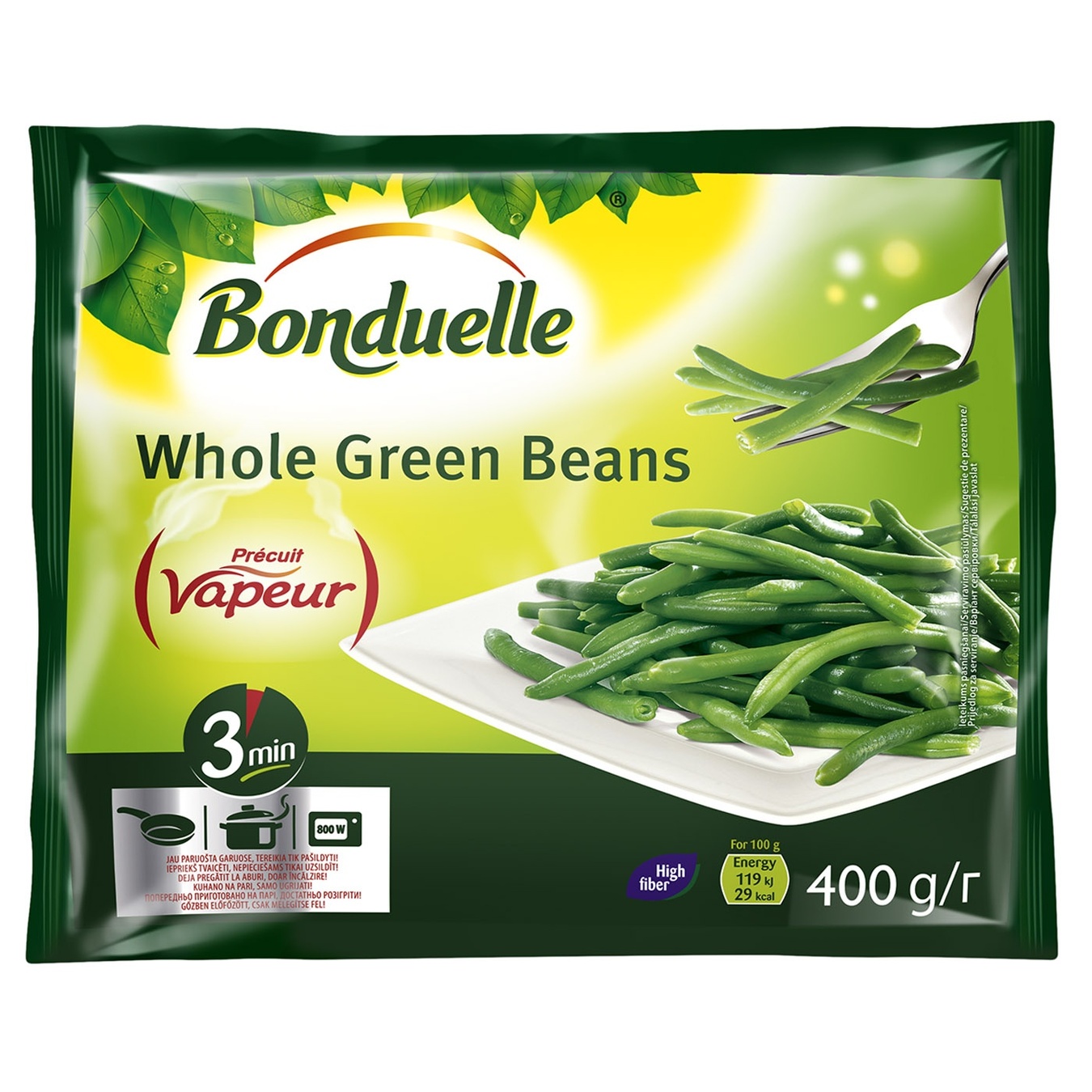 

Стручковая фасоль Bonduelle целая на пару 400г
