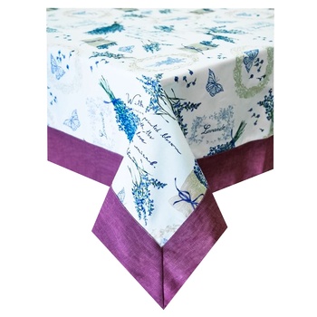 Provence Living Lavender Tablecloth with Edging 140x140cm