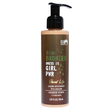 Bio World Stockings with Glitter Cream-Tone Bottle and Dispenser 150ml - buy, prices for - photo 1
