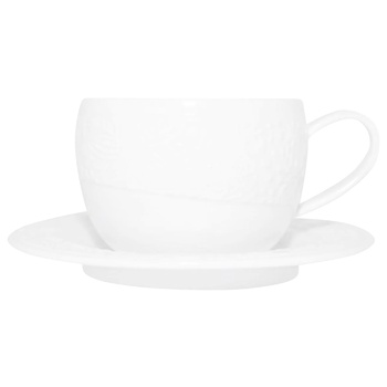 Krauff Garden Collection White Cup with Saucer 0.25l