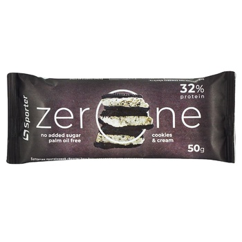 Sporter Zero One Cookies & Cream Protein Bar 50g - buy, prices for - photo 1