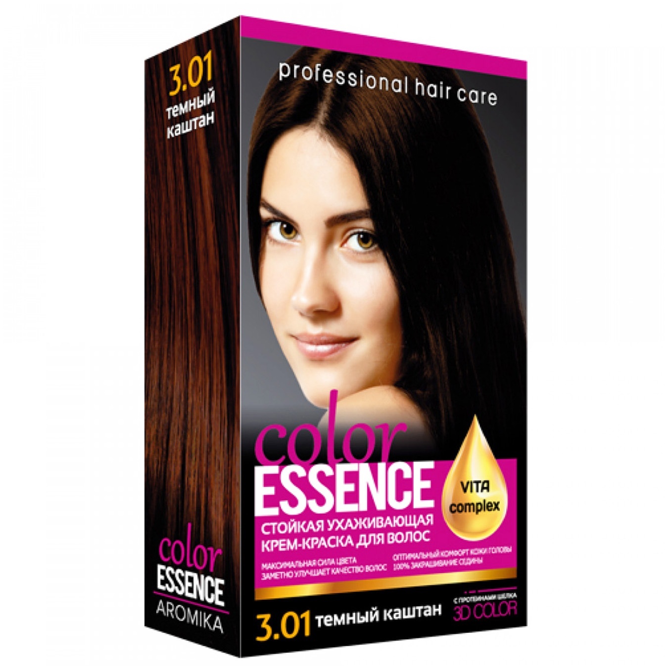 

Краска для волос Аромат Color Essence 3.01 Темный каштан