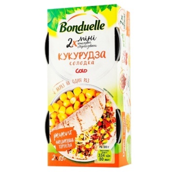 Кукуруза Bonduelle Gold сладкая 2шт 85г - купить, цены на Auchan - фото 2