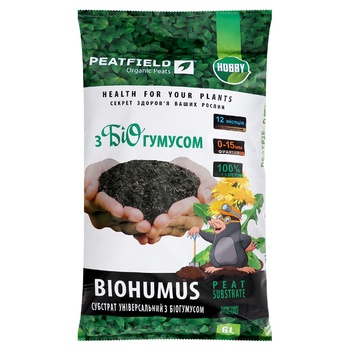 Субстрат Peatfield з біогумусом універсальний 6л - купити, ціни на Auchan - фото 1