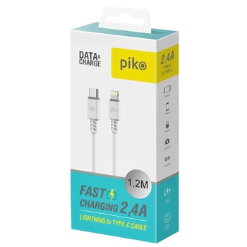 Кабель Piko USB Type-C to Lightning White 1,2м