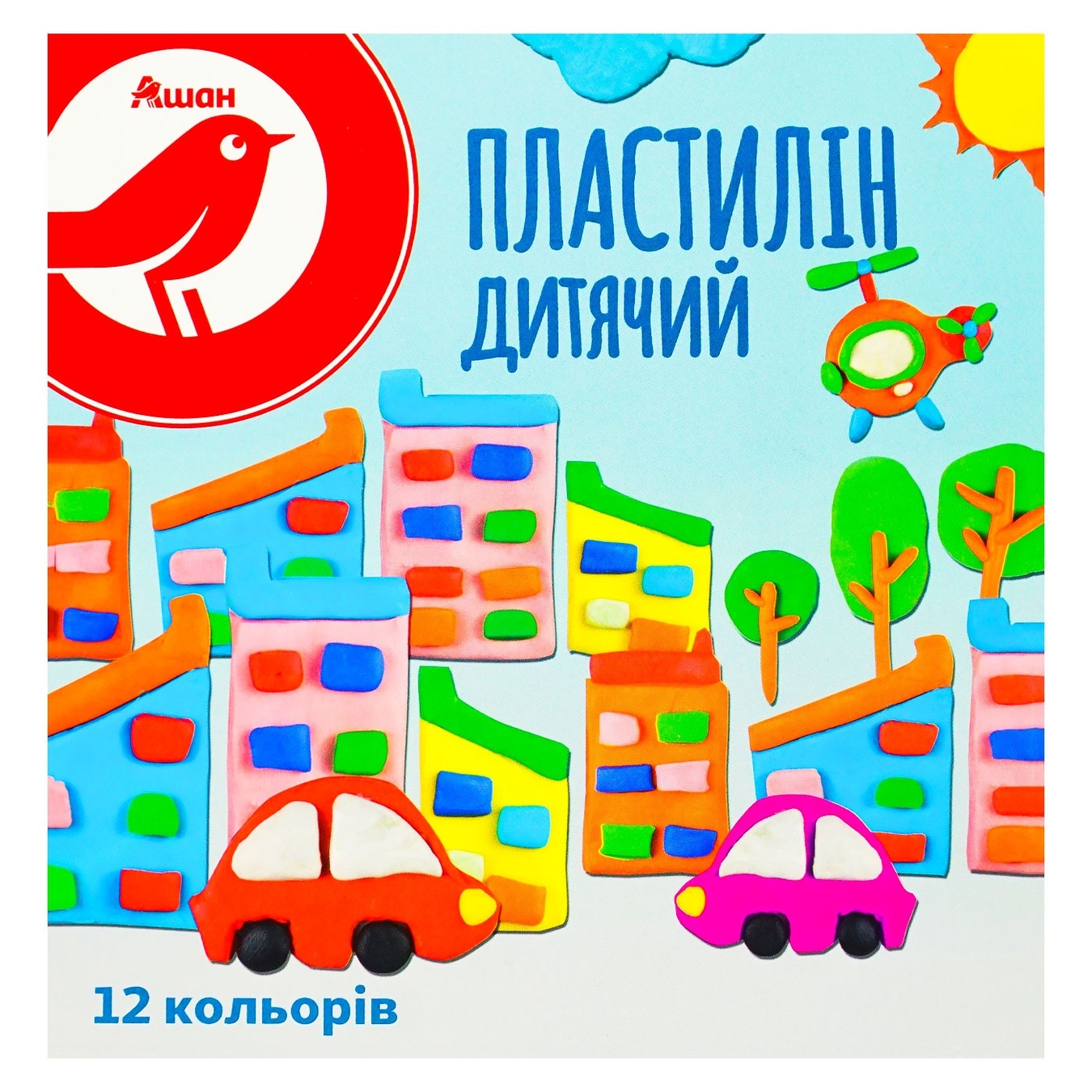 

Пластилин Auchan дитячий 12 цветов 240г