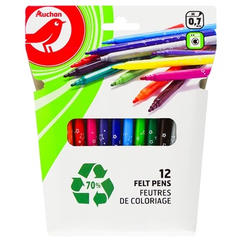 Auchan Cromo Tonal Felt-tip Pens 12pcs - buy, prices for Auchan - photo 1