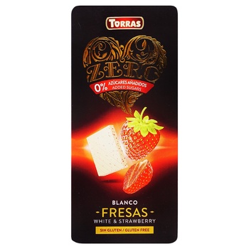 Torras White Chocolate with Strawberries without Sugar and Gluten 125g Torras White Chocolate with Strawberries without Sugar and Gluten 125g - buy, prices for - photo 1