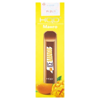 HQD Cuvie Ice Mango Disposable Electronic Cigarette 1.25ml 300puffs - buy, prices for MegaMarket - photo 1