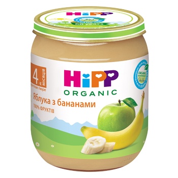 Пюре HiPP Яблоки с бананами 125г - купить, цены на Auchan - фото 1