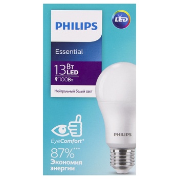 Лампочка Philips LED E27 13вт біла - купити, ціни на - фото 2